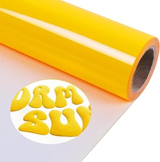 TORC Yellow 3D Puff Vinyl Heat Transfer Iron on Vinyl 12" x 5ft for T-Shirt | 3D Puff HTV for Hoodies, DIY Crafts, Easy to Cut & Weed, Washable, No Fade, Compatible with Cricut or Silhoutte Cameo