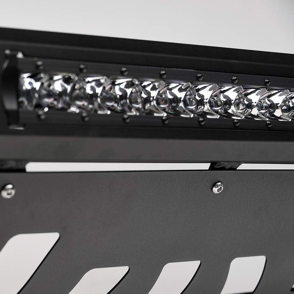 for 2006-2008 Dodge Ram 1500/2006-2009 2500 3500/2008-2009 4500 5500 Matte Black AVT Style Aluminum LED Light Bull Bar Brush Push Front Bumper Grill Grille Guard with Skid Plate