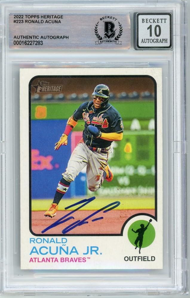 Amazon.com: Ronald Acuna Jr 2022 Topps Heritage Autograph Card