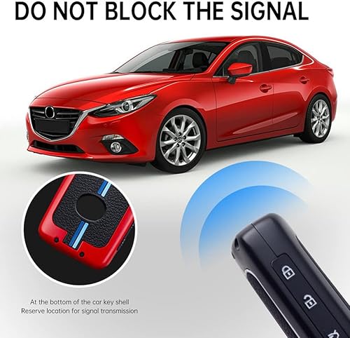 Miniatura 9 de OTMIK Fundas de aleación de zinc para llave de automóvil para Mazda 3, 6, Alexa CX3, CX4, CX5, CX7, CX8, CX9, CX-30, CX50, BP BF Sch5 MX-5 (negro)