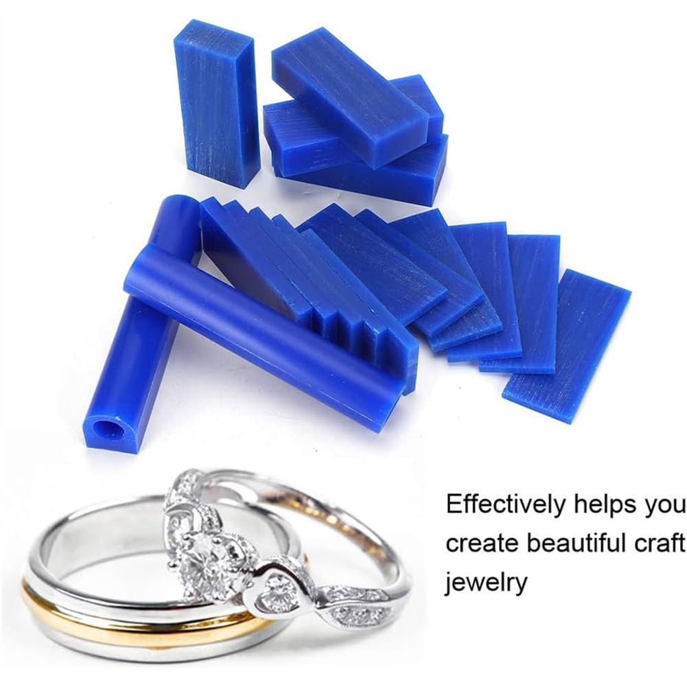 15 Blocs de Cire pour + 2 Tubes de Cire de Moulage, Cire Bleue pour la Création et la de Bagues