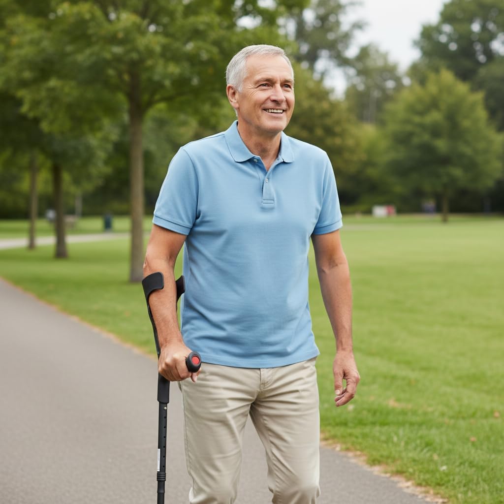 Close-up of the durable rubber crutch tip