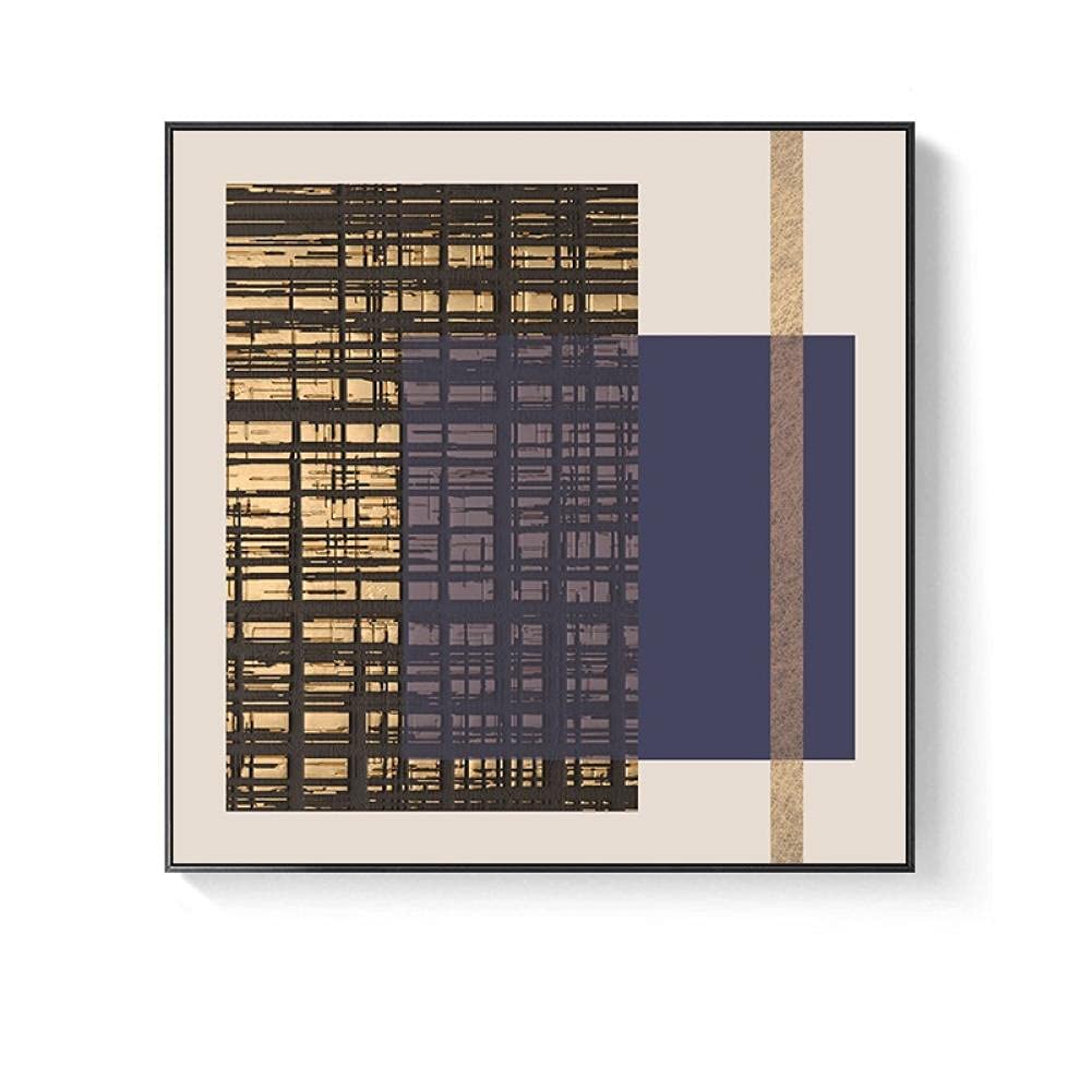 Abstract Golden line sun circle simple Geometric pattern modern Nordic decorative Painting for Home hotel Canvas Wall Art Poster 16x16 inches No Frame