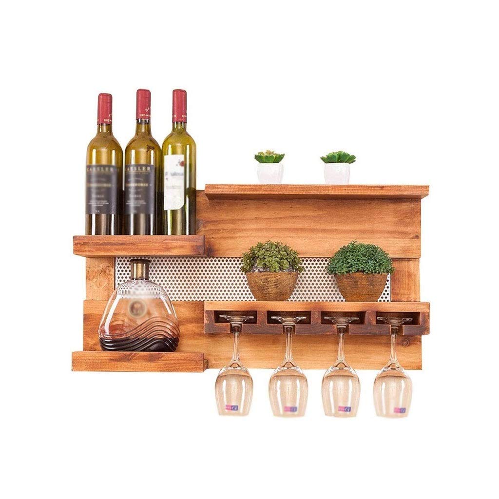 Étagère de comptoir autoportante en bois brut pour grands crus