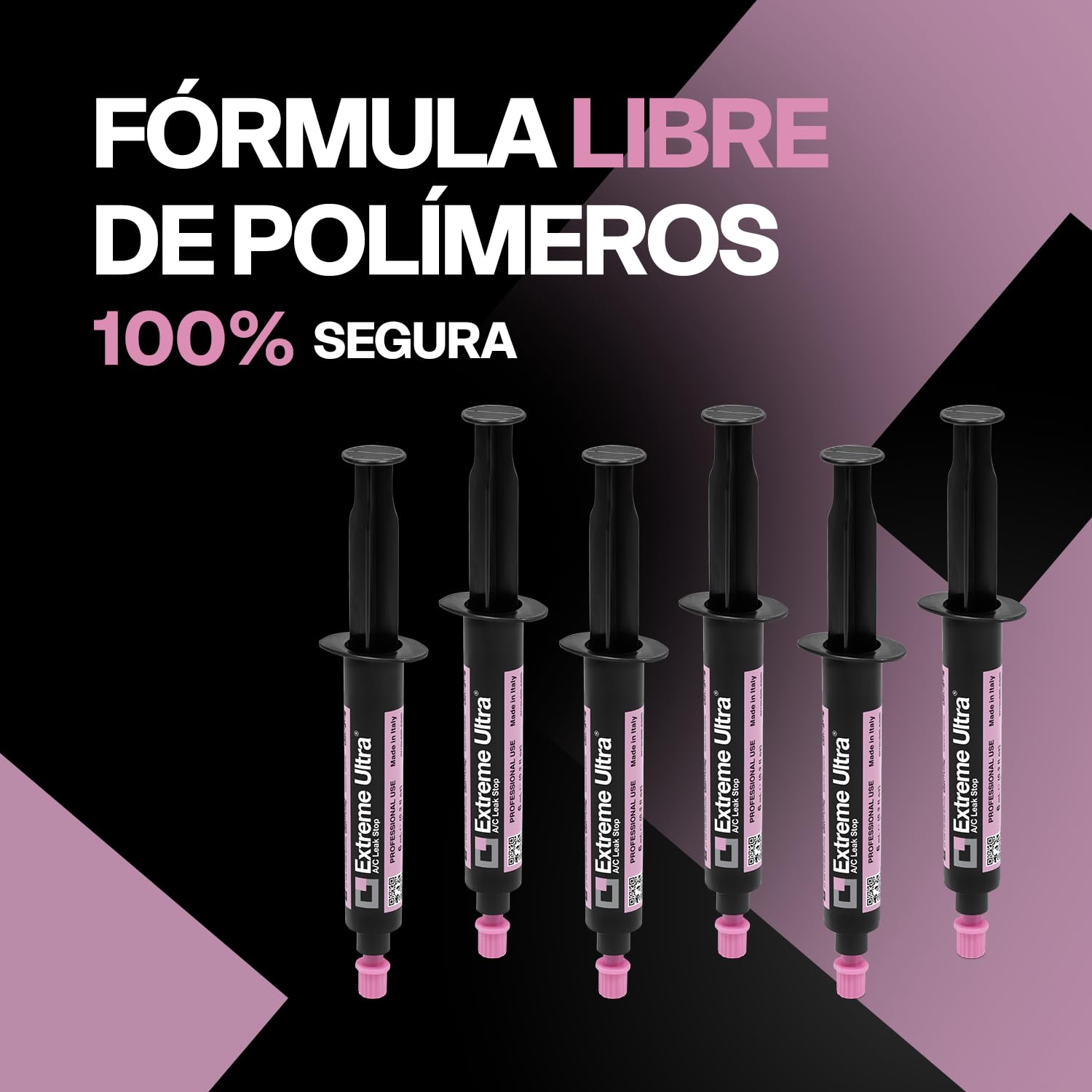 ERRECOM Extreme Ultra - 6 x 6 ml, Sellador de Fugas para Sistemas de Aire Acondicionado y Refrigeración y para Sistemas de Aire Acondicionado de Automóviles (adaptadores no incluidos)