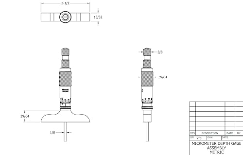 Miniatura 3 de Starrett 440m, 445M Vernier de profundidad Gauges Micrómetro, Ratchet Stop, Lock Nut, tipo, métricas, 1