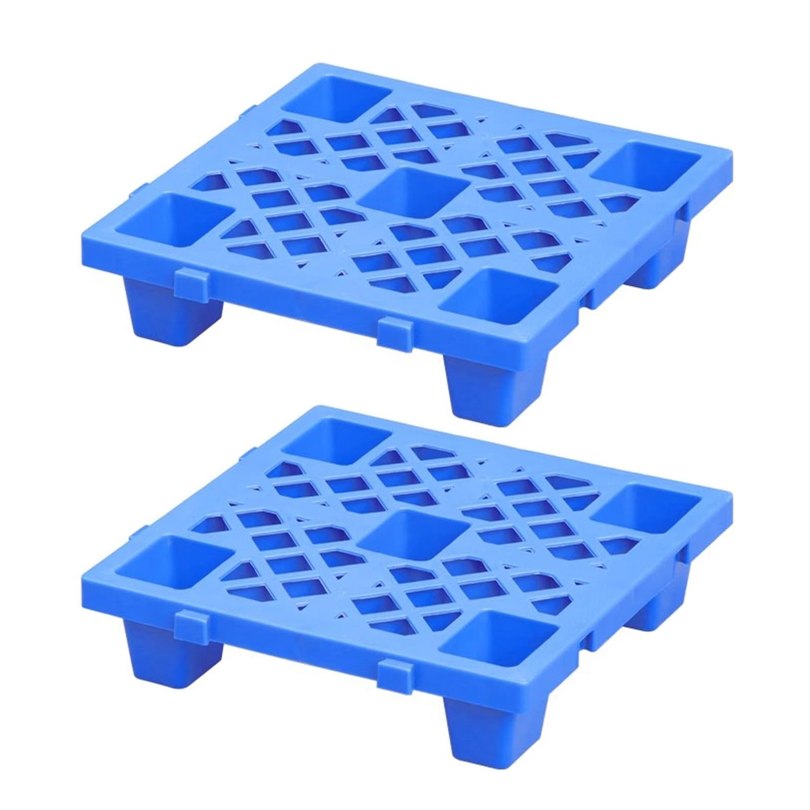 Lot de 2 palettes emboîtables en plastique – Palettes de sol en polyéthylène pour restaurants, cuisines, supermarchés, sous-sols et entrepôts (60 x 50 cm)