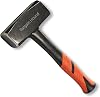 Lump Hammer (3lb/1385g) - Steel Head Club Hammer with Fibreglass Non-Slip Handle for DIY, Camping & Bricklaying Projects
