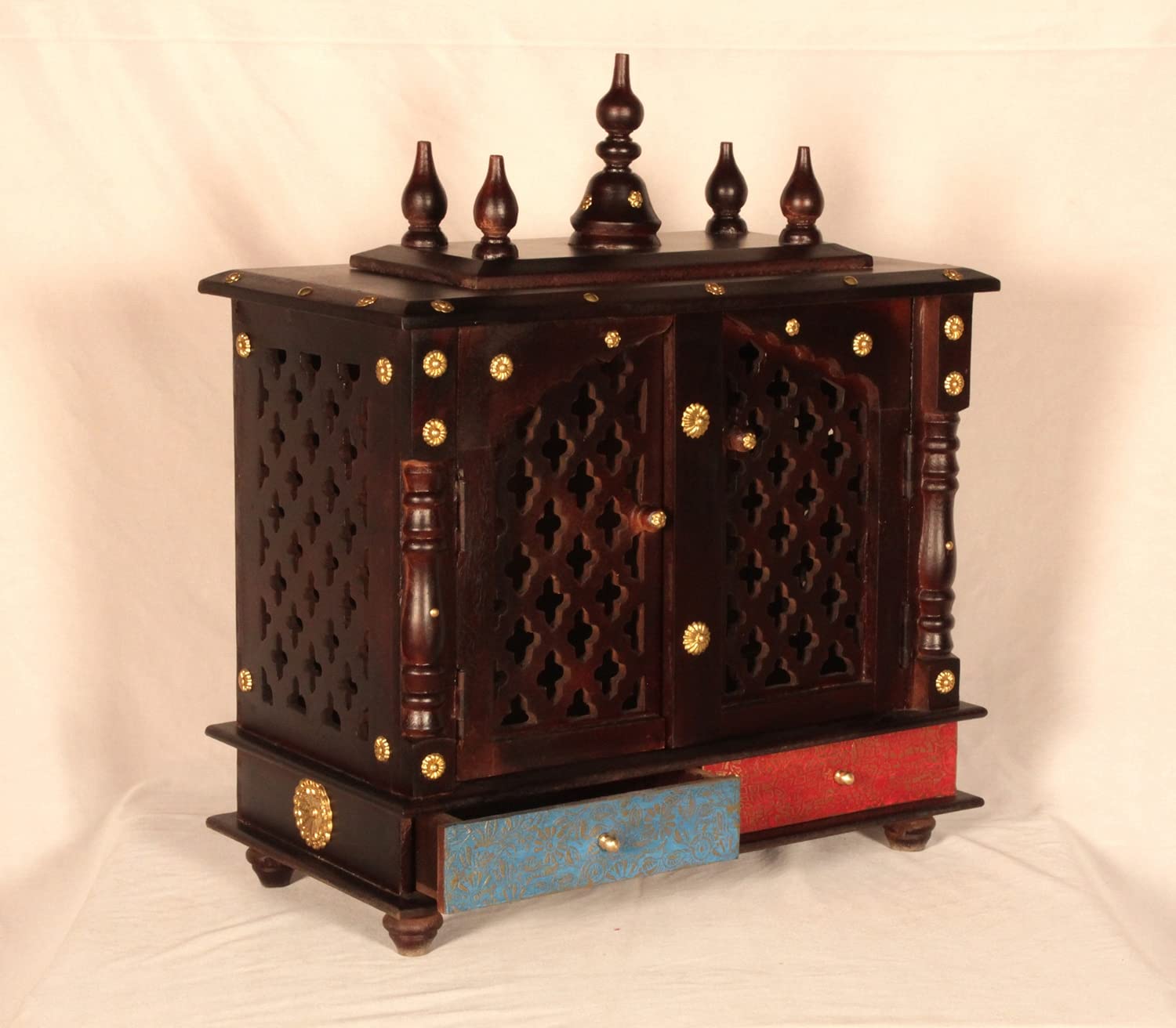 Buy Home and Bazaar Rajasthani Ethnic Handcrafted Wooden Temple/Mandir
