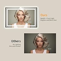 Vista 179 de WTTY LED Bathroom Mirror 32"x32" with Backlit and Front Light,Stepless Dimmable LED Mirror for Bathroom,Anti-Fog Lighted Bathroom Vanity Mirror