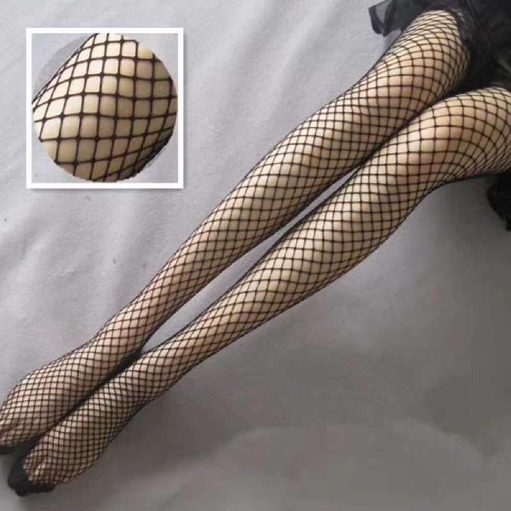 Sufune Collant a Rete Nero, Fishnet Stockings a Vita Alta per Donna, Calze da Pesca