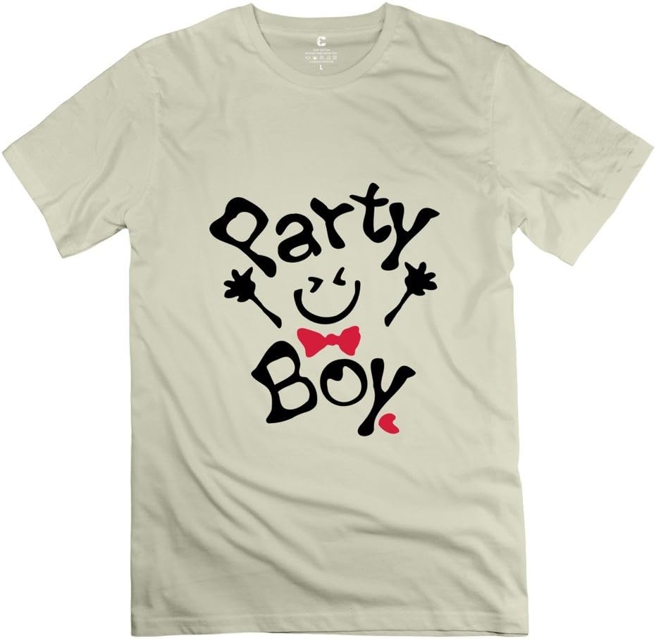 Sihan Men's T-shirt Party Boy Smiley Face Size M Natural