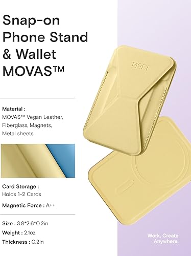 Miniatura 8 de MOFT Soporte magnético para cartera compatible con iPhone 171615141312, ajuste de ángulo y soporte de teléfono compatible con MOVAS Magsafe, color
