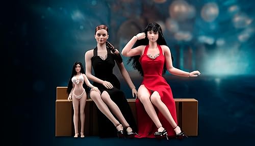 Miniatura 10 de Figura miniatura de cuerpo femenino a escala 16, modelo de 12 pulgadas, piel pálida, cuerpo súper flexible, 28 articulaciones, figura de acción de