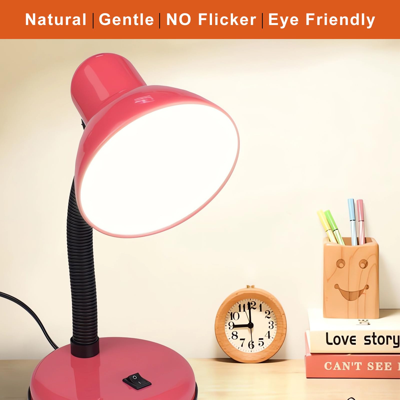 Blue Metal LED Desk Lamp with Flexible Gooseneck