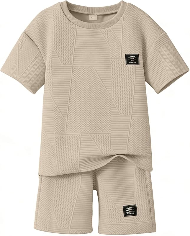 Cakaner Tween Boys Clothes Summer Short Sleeve Top & Shorts Set 2-Piece Casual Outfit Size 6-12 Years