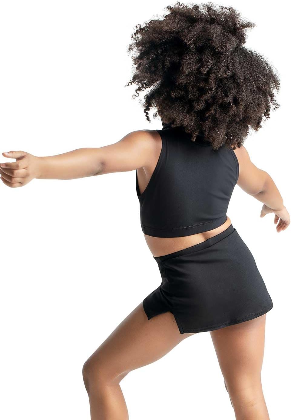 Capezio girls Team Basics Mock Neck Top - Sports Bra, Black, Medium US