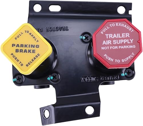 Miniatura 2 de WQSING Válvula de tablero de doble colector KN20619 compatible con Haldex RKN20619 38 pulgadas de empuje para conectar agujeros de montaje sin