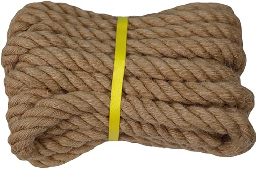 Miniatura 10 de Cuerda de yute trenzado de manila (1 pulgada x 50 pies), cuerda de cáñamo gruesa natural para manualidades, náutico, barandilla, hamaca, decoración