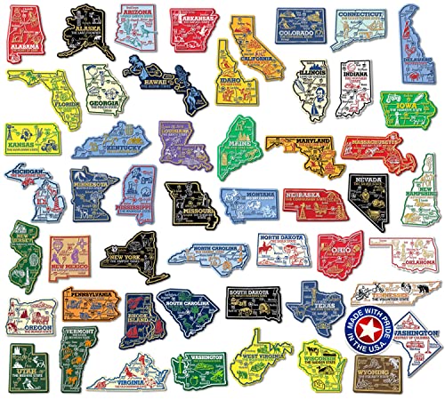 Image of Giant U.S. State Magnet Set by Classic Magnets, 51-Piece Set, Collectible 3D Rubber Vintage-Style Souvenirs and Gifts Made in The USA