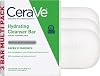 Barra limpiadora hidratante CeraVe, limpiador facial con 5% de crema humectante, paquete de 3 | Gel de baño y limpiador facial sin jabón con ceramidas que limpia a fondo sin despojar la piel de su humedad natural, hidratante; limpiador, 4.5 onzas (paquete de 3) 1