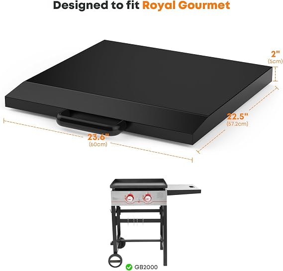 Stanbroil Hard Cover Hood for Royal Gourmet GB2000 Regal 2-Burner Gas Griddle, Powder Coated Steel Hard Top Lid