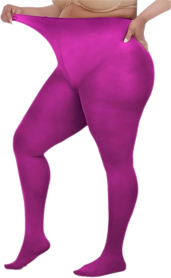 LISSELE Opaque Plus Size Tights for Women - Microfiber, Run Resistant Toe Plus Size Stockings - Footed Tights Pack, 1X-8X