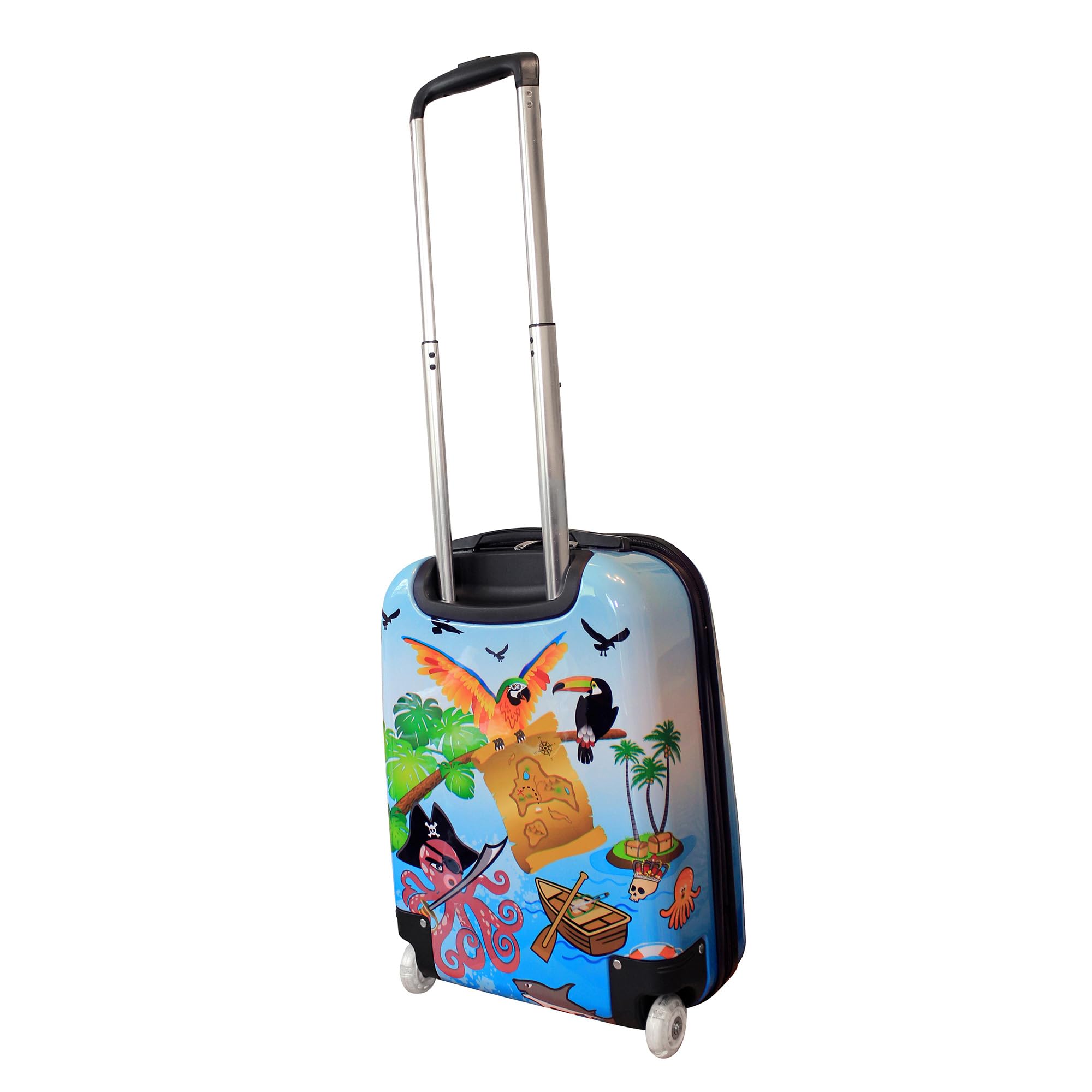 Karry Kinder Kinderkoffer Koffer Reisekoffer Trolley Hartschalen Handgepäck Jungs LED Skater Rollen Pirates Piraten 819