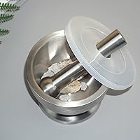 Vista 5 de Mortero y mortero de acero inoxidable 18/8, mortero y mortero triturador de rocas, trituradora de píldoras, trituradora de minerales, molinillo