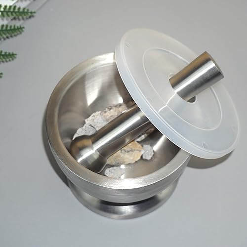 Miniatura 5 de Mortero y mortero de acero inoxidable 18/8, mortero y mortero triturador de rocas, trituradora de píldoras, trituradora de minerales, molinillo de