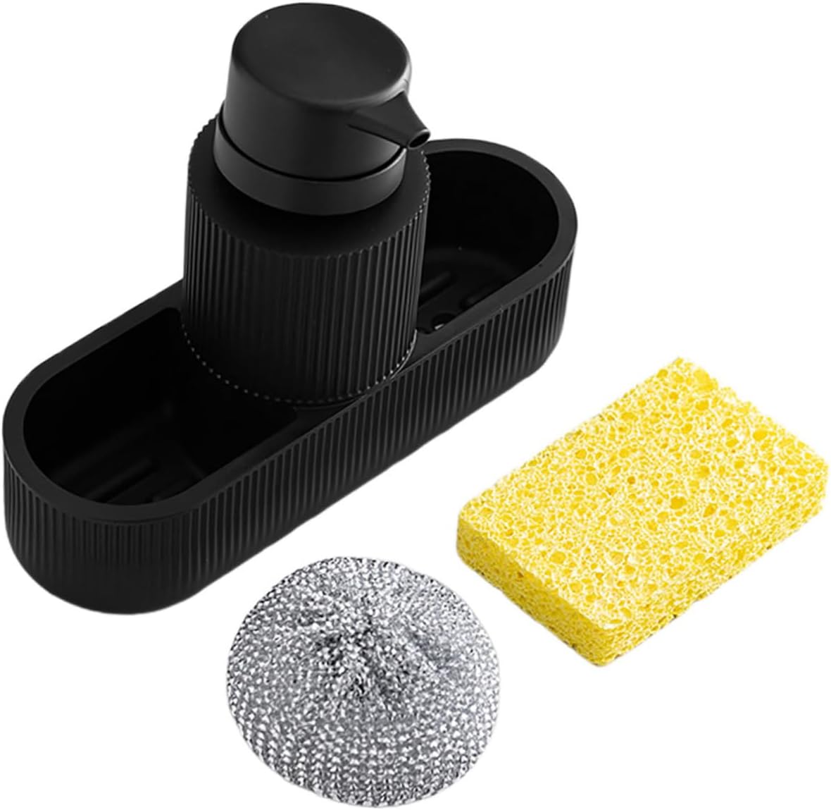 Cabilock 1 Set Resin Kitchen Soap Dispenser Lotion Bottle Sponge Holder for Organized Cleaning Stylish Dish Soap and Brush Holder for Contemporary Kitchens