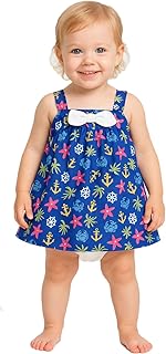 رومبر للفتيات الصغيرات مصنوع من قطن البوبلين بنسبة 100% | اشرطة قابلة للتعديل واغلاق بكباسين | من حديثي الولادة الى سنتين (توماس كيدز اند سبليندور)