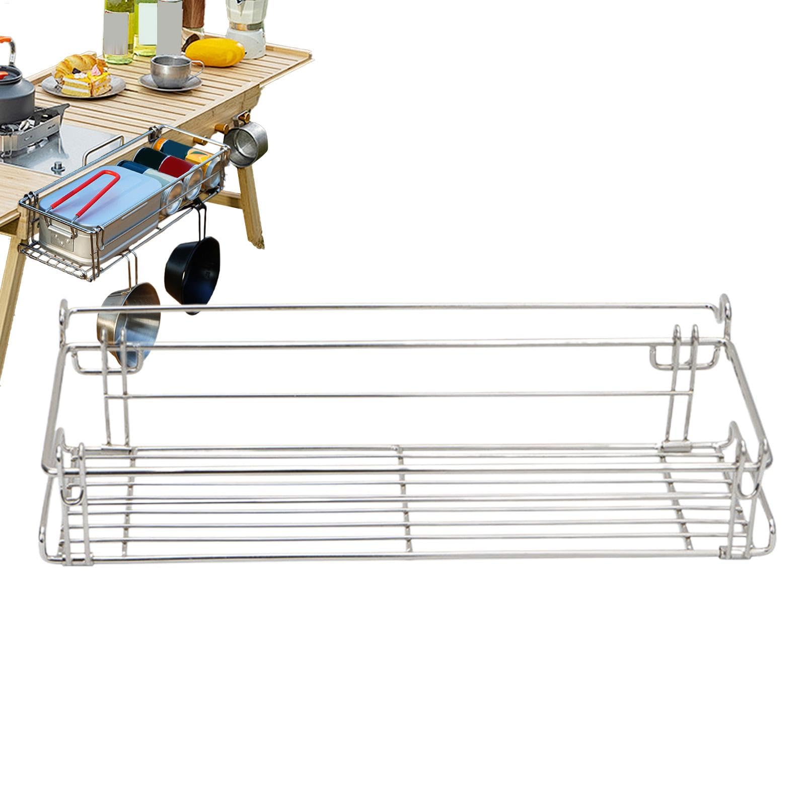Panier pliable ultra compact et étagère inox facile à installer