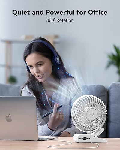 Miniatura 6 de GEHEN Ventilador de clip de 3 velocidades ventilador de escritorio pequeño ultra silencioso ventilador de clip USB personal enchufe USB cinta de