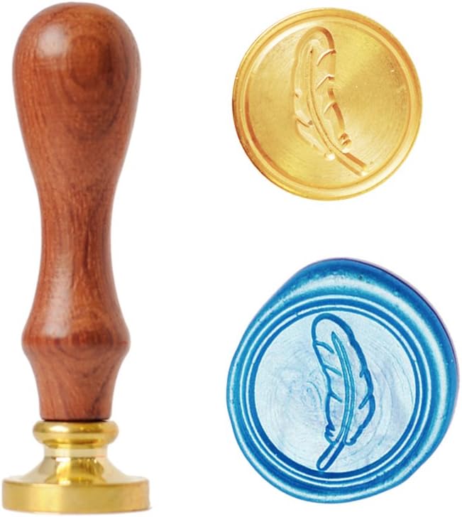 UNIQOOO Arts & Crafts The Feather Wax Seal Stamp, Great for Embellishment of Envelope, Post Card, Snail Mail, Invitations, Wine Packages, Gift Decoration, etc-Gift Idea for Artistic Types