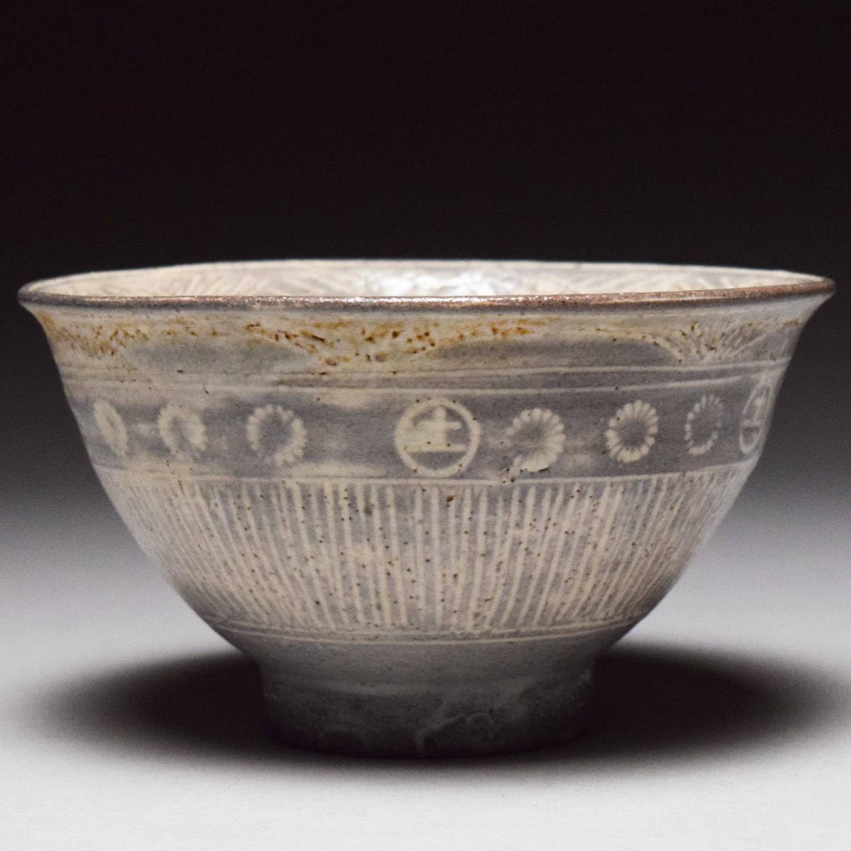 Amazon.co.jp: 伊勢松坂萬古松古窯佐久間芳山三島手茶碗共箱茶道具抹茶