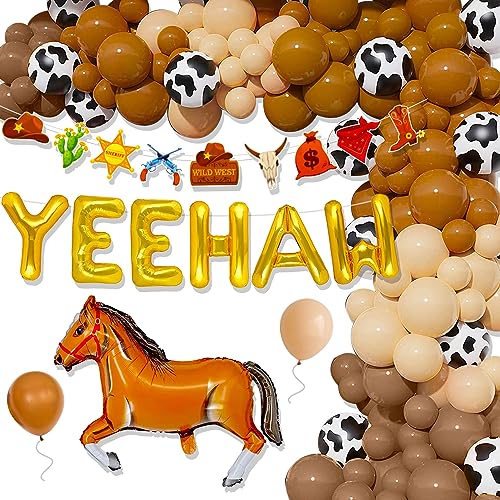 Image of JeVenis Yeehaw Balloons - 63pcs Cowboy Balloons - Boy's Birthday Party Decorations - Wild West Theme - Animal Design - Unisex - Boys