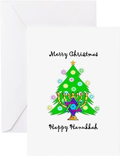 CafePress Hanukkah And Christmas Interfaith Greeting Cards (Greeting Card (20-pack), Note Card with Blank Inside, Birthday Card Matte