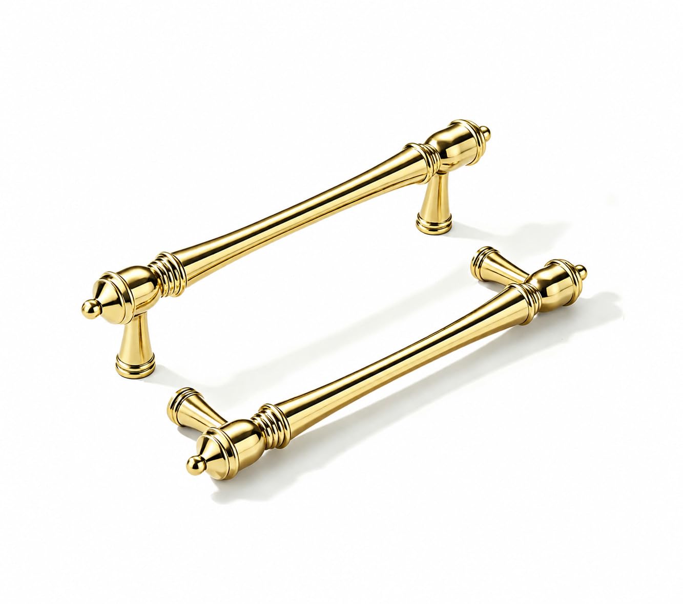 KHTUMEWARE 100% Solid Real Brass Unlacquered Brass Vintage Cabinet Pulls image