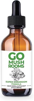 Super Mushroom Tincture Supplements - Dual Extracted Multi Mushroom 4-in-1 Fruiting Body - Stress & Nervous System Support - 2 fl oz 60 Servings*
