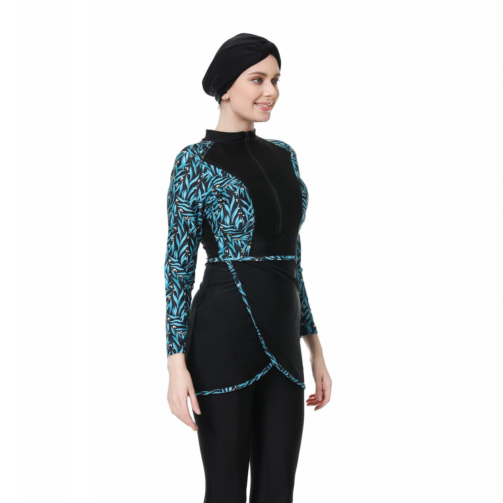 Burkini Damen: Muslimische Badeanzug Uv Rashguard Große Größe Push Up Bademode Swimsuits for Women Slim Fit Bauchweg Badebekleidung Swim Suit Shape Schwimmanzug Swimwear
