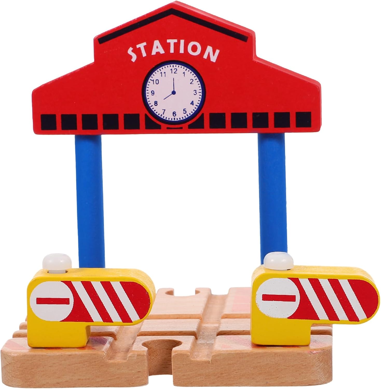 Wooden Train Station Platform Toy for Children Easy Scene Building