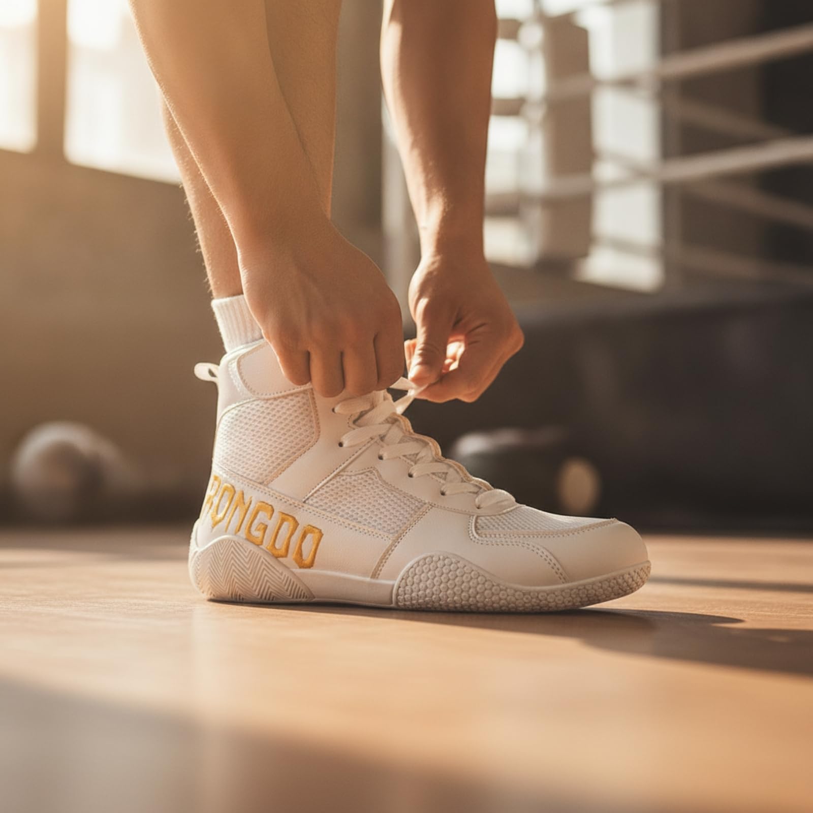 Scarpe da Pugilistico Alte Scarpe da Pugilato Antiscivolo Calzature per Atleti