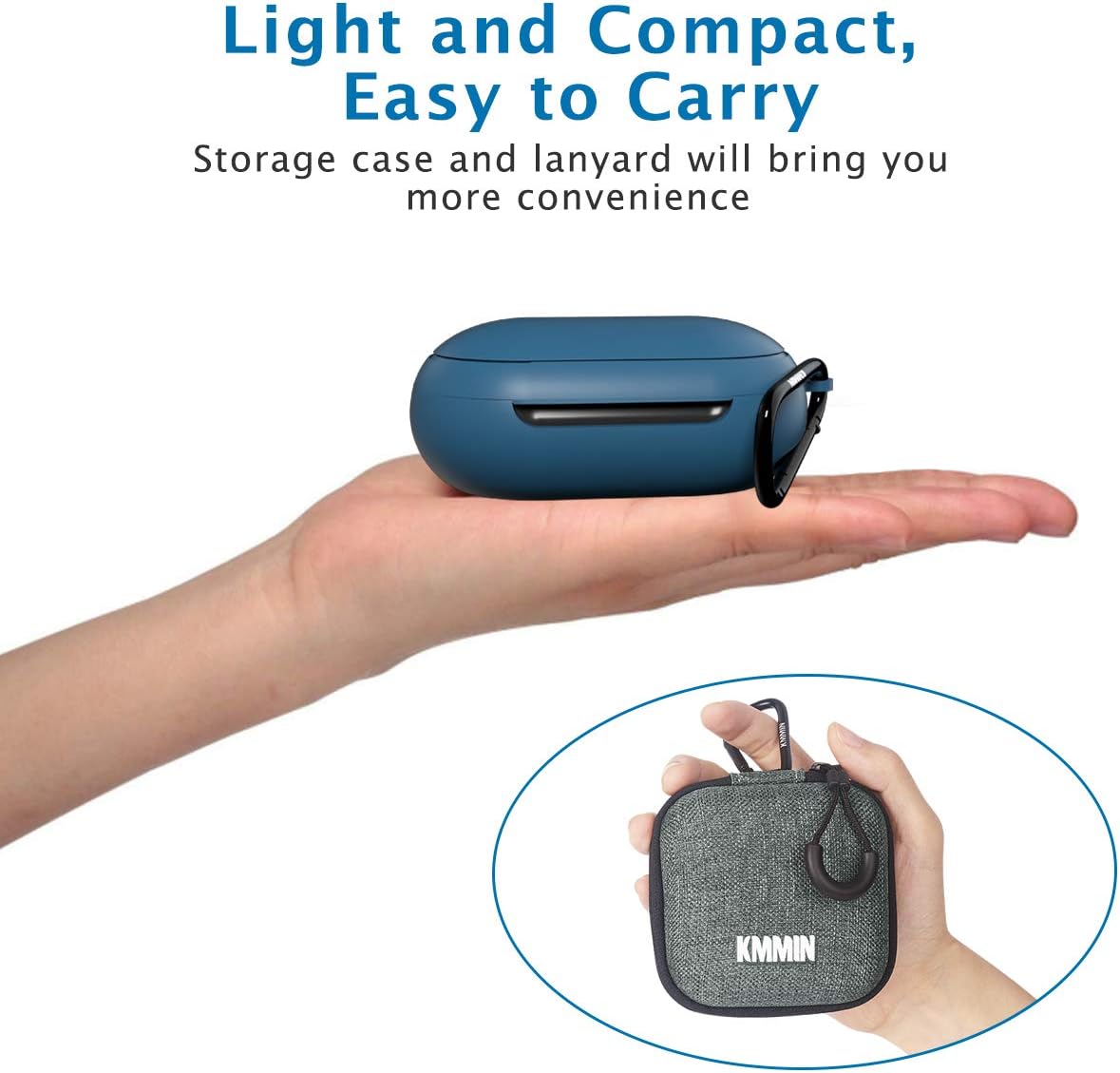 Galaxy Buds Case Cover, KMMIN Protective Case Skin for 2020 Newest Galaxy Buds+ Plus Carrying Silicone Case with Accessories Keychain Storage Case Support Wireless Charging Front LED Visble
