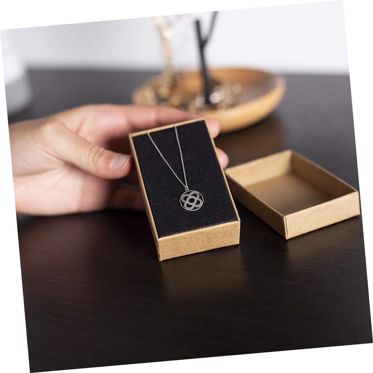 Mipcase 24pièces Boîtes Cadeaux pour Bijoux Papier Kraft Style Rétro Set pour Ranger et Protéger Vos Bijoux