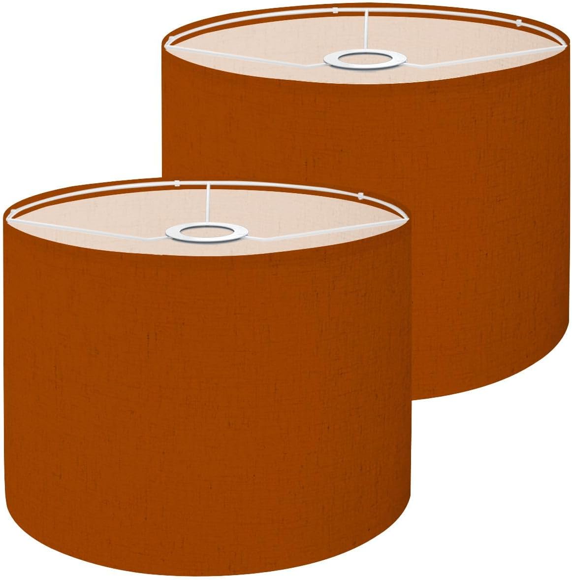boho Lampshades Lamp Shades set of 2 Plain Burnt Orange solid color It is burnt orange color Light Shade for Table Lamps Floor Lamps Drum Lamp Shades Lampshade Replacement