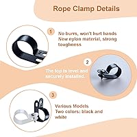 Vista 3 de Paquete de 60 clips de luz de cuerda de 1/4 de pulgada, clips de montaje estilo p, abrazaderas de cable de plástico para gestión de cables