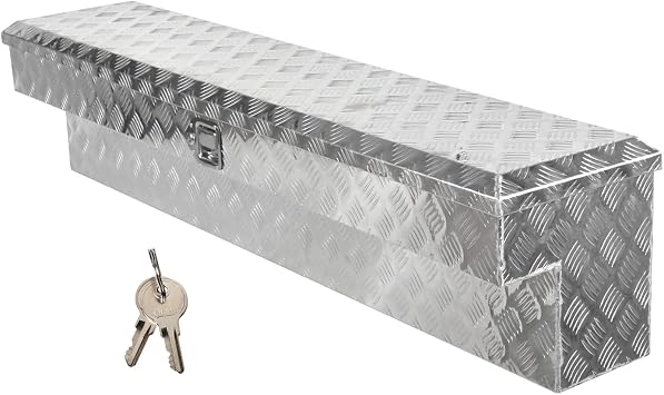 Aluminum Side Mount Tool Box, 60x13x15 inch Waterproof Truck Side Tool Box with Paddle Latch, Silver