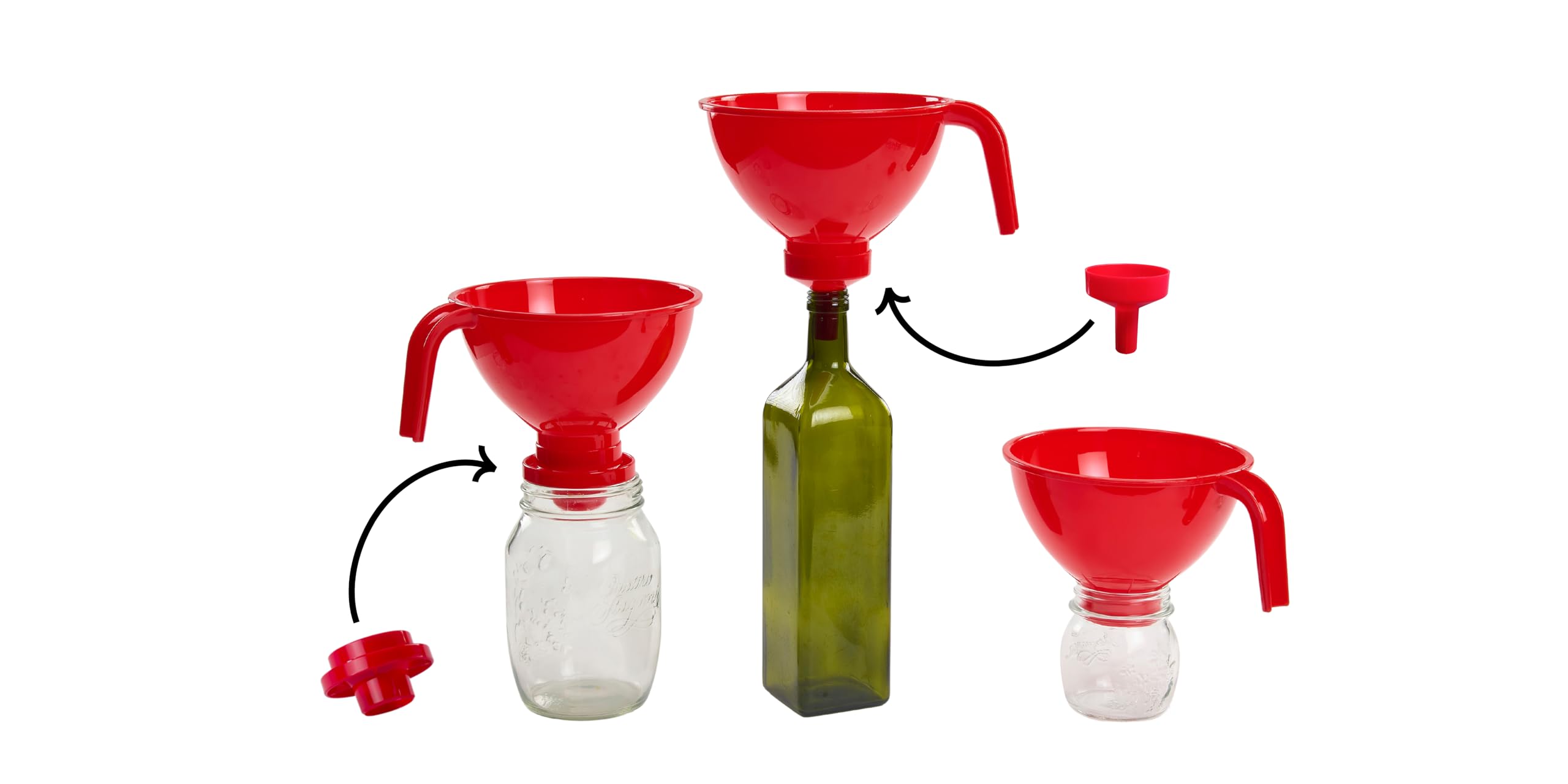 Entonnoir Rigamonti Pour Pots Et Bouteilles - 17 Cm Avec Réducteur - Rouge