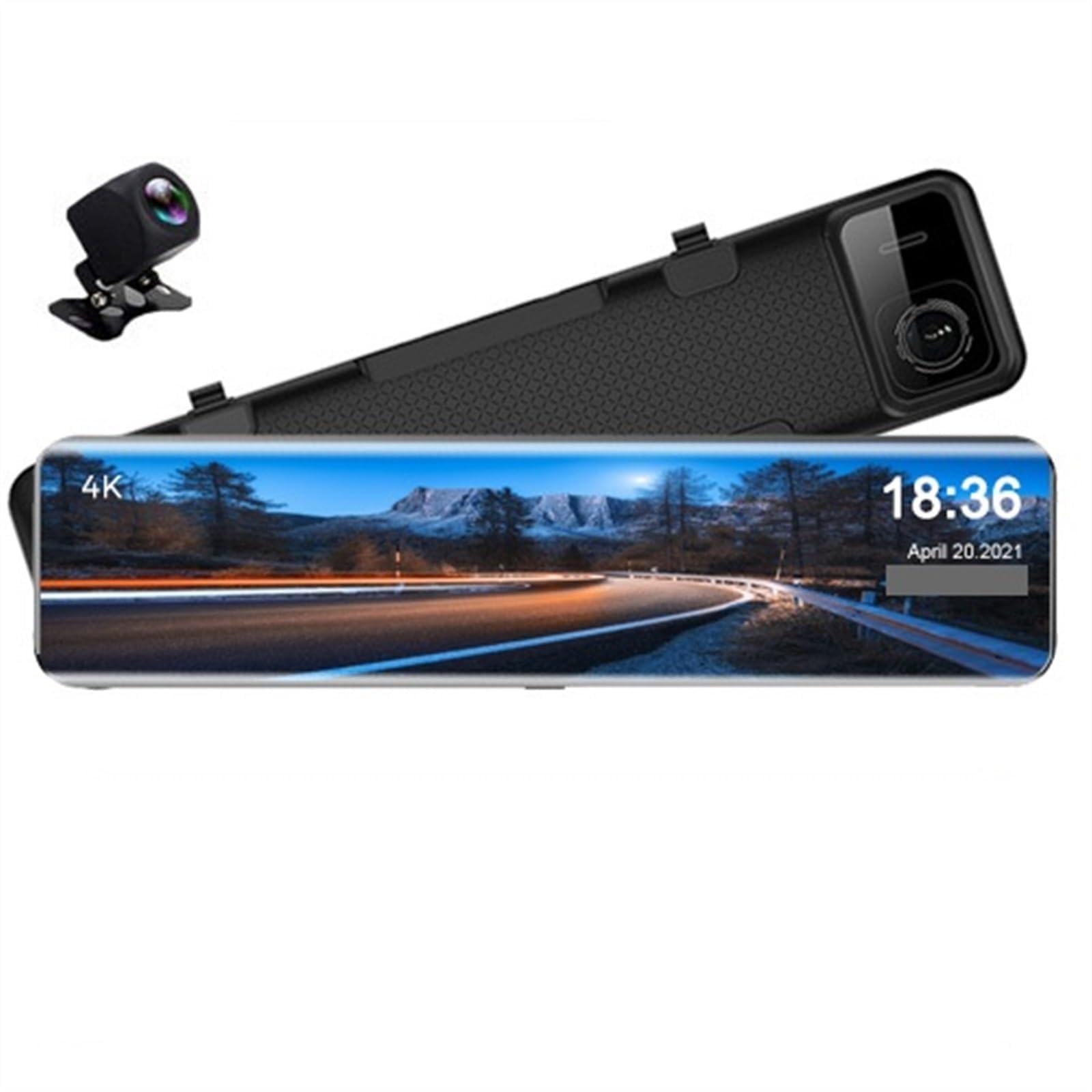 Kamera samochodowa, Wideorejestrator samochodowy lusterko wsteczne rejestrator wideo 4K 12 Cal kamera na deskę rozdzielczą GPS Track 415 Ultra HD 3840 * 2160P(GPS-No TF Card)